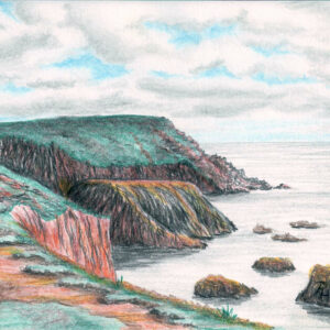 Farbzeichnung der Küste bei Land´s End Cornwall