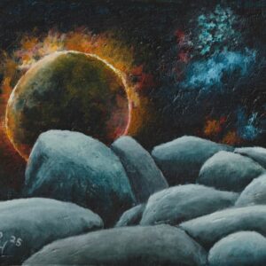 ST046 Planet 18x24, Acryl auf Fineart