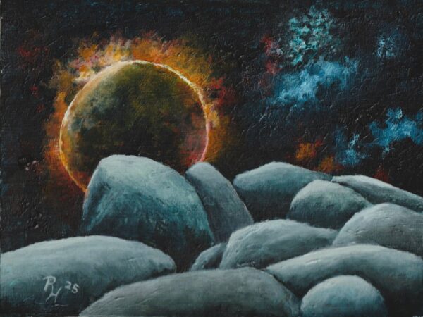 ST046 Planet 18x24, Acryl auf Fineart